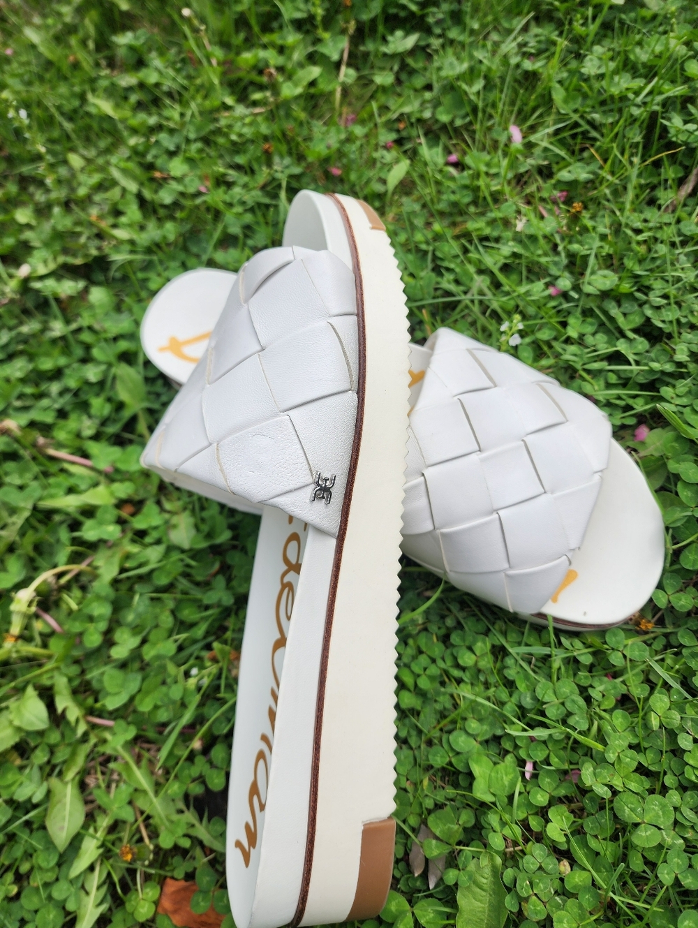 Size 11 - 🆕️ Sam Edelman Women's Woven Platform Slide Sandals - White - Picture 7 of 11